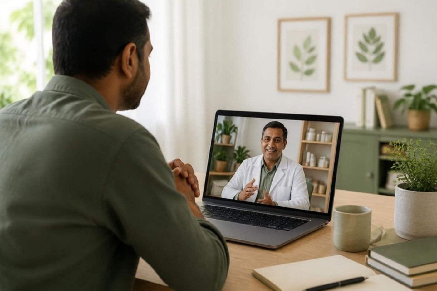 Private video consultation with an Ayurvedic doctor