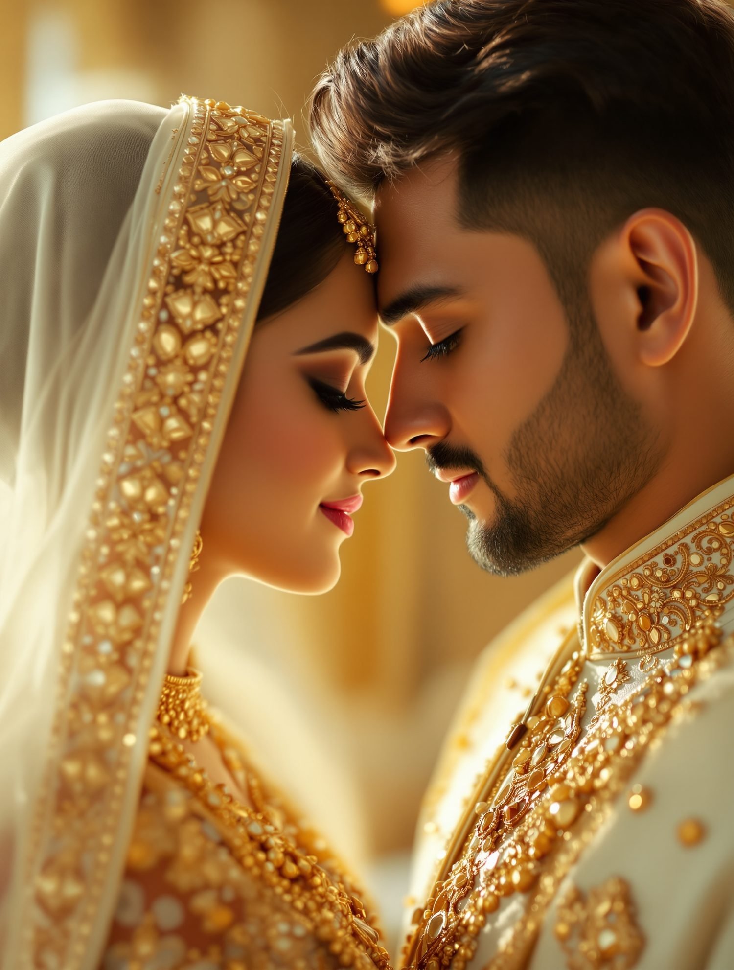 A couple on their wedding day